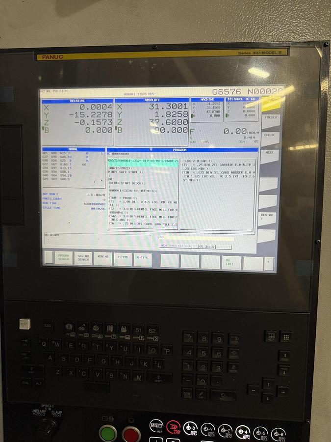 Used 2019 Niigata Mdl. HN-800-S 2-Pallet CNC Horizontal, s/n 46870923, w/ Fanuc Series 30i-Model B CNC Control, 178 ATC, 15K Cat 50 Big Plus Spindle, 4th Axis (360,0000 Position Rotary Table w/ 4 Axes Simultaneous), Coolant Thru Spindle, 215 PSI, Overhead Shower Coolant System, Outside Chip Conveyor, Y Axis Cover, Ballscrew, Counter Balance, 400 V Electrical Cabinet,  X Axis 60.2”, Y axis 48.4”, Z Axis 40.2”, Pallet Size 31.5” sq. 