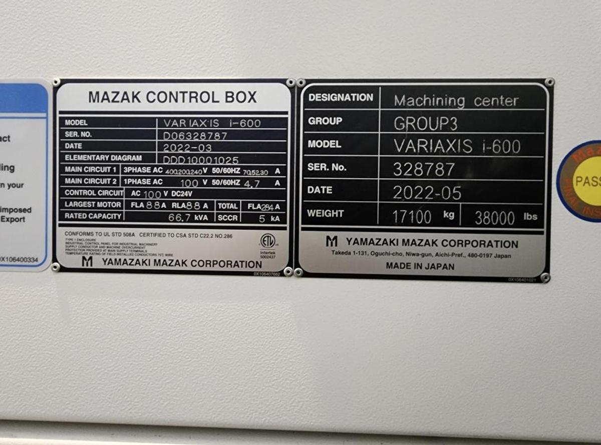 Used 2023 MAZAK VARIAXIS 5 AXIS CNC W/ 2024 12 PALLET SYSTEM
