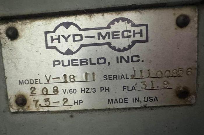 Used Hyd-Mech Mdl. V-18 Il Vertical Band Saw