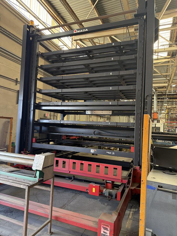 Used 2000 Amada Mdl. Vipros 358 King CNC Turret Punch Press, s/n 38840090, Fanuc Series 18-P CNC Control, 30 Tons, 58 Station Turret, w/ Amada Material Shuttle Loader, Parts Conveyor