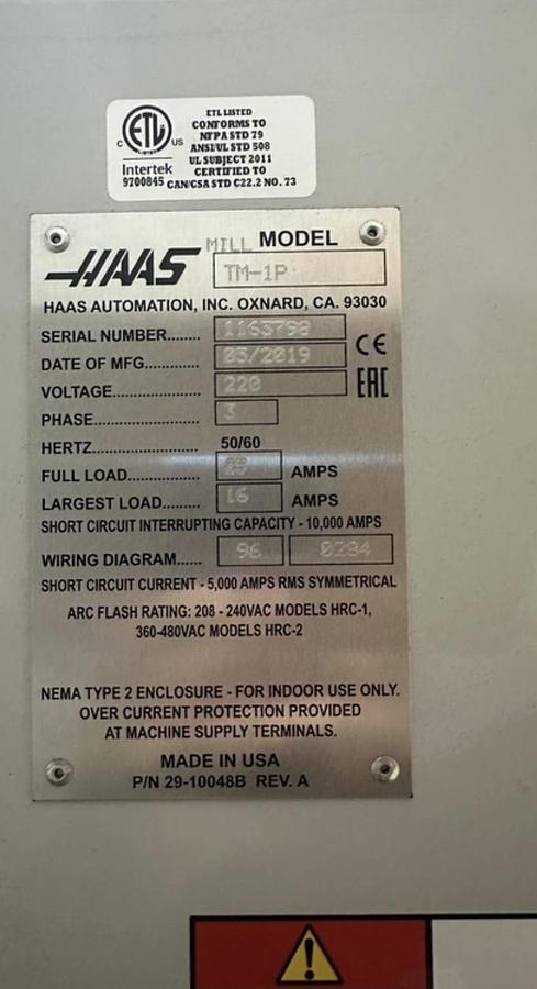 Used 2019 HAAS TM-1P - 564 HOURS!