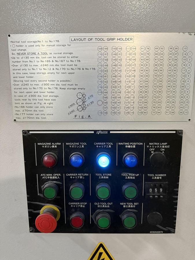 Used 2019 Niigata Mdl. HN-800-S 2-Pallet CNC Horizontal, s/n 46870923, w/ Fanuc Series 30i-Model B CNC Control, 178 ATC, 15K Cat 50 Big Plus Spindle, 4th Axis (360,0000 Position Rotary Table w/ 4 Axes Simultaneous), Coolant Thru Spindle, 215 PSI, Overhead Shower Coolant System, Outside Chip Conveyor, Y Axis Cover, Ballscrew, Counter Balance, 400 V Electrical Cabinet,  X Axis 60.2”, Y axis 48.4”, Z Axis 40.2”, Pallet Size 31.5” sq. 