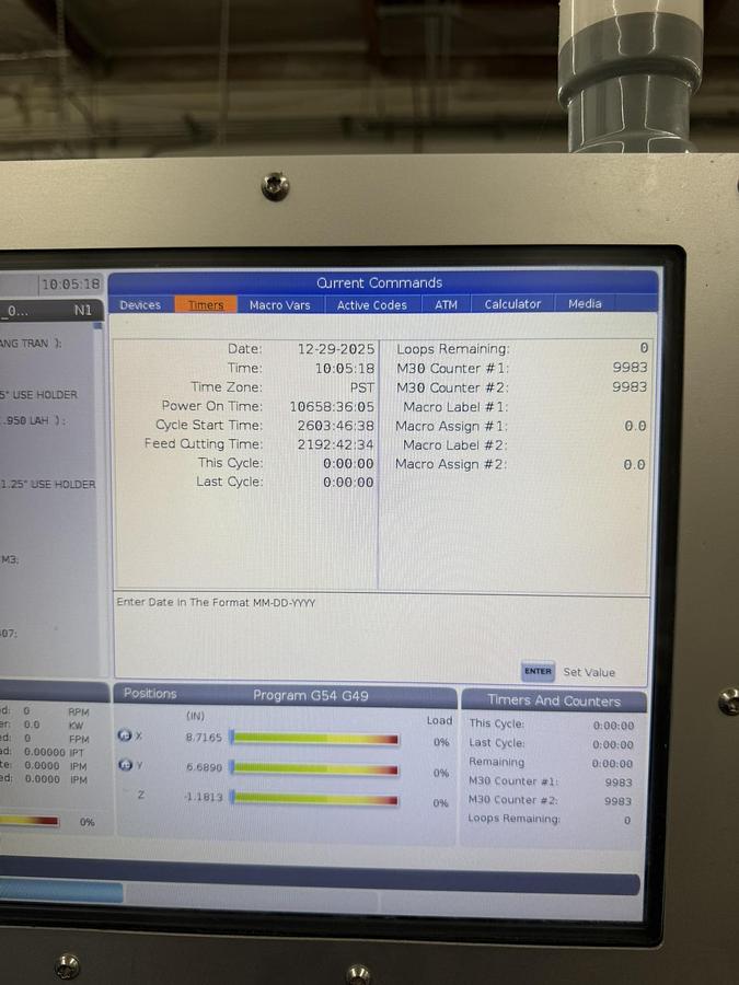Used 2018 Haas Mdl VF-2 CNC Vertical Machining Center