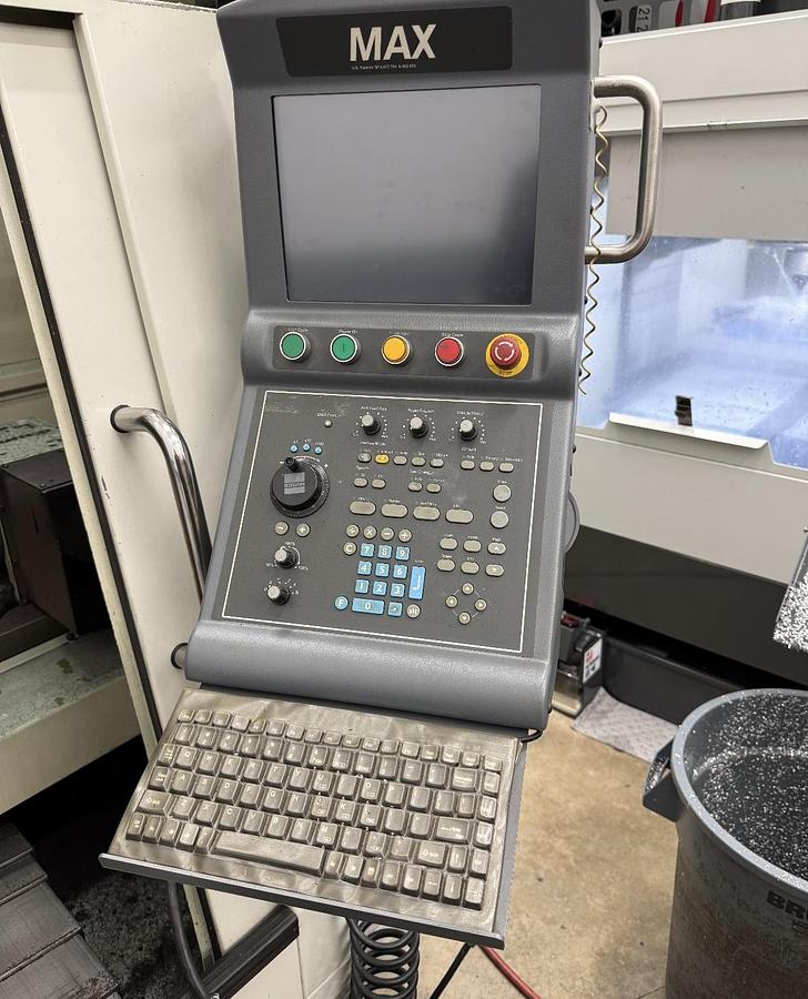 Used 2007 Hurco Mdl. VM1 4TH Axis CNC Vertical Machining Center, s/n H-V12289, MAX CNC Control, ONLY 2,000 CUTTING HOURS, Under Power, Rotary Table Included, Side Mount Tool Changer,