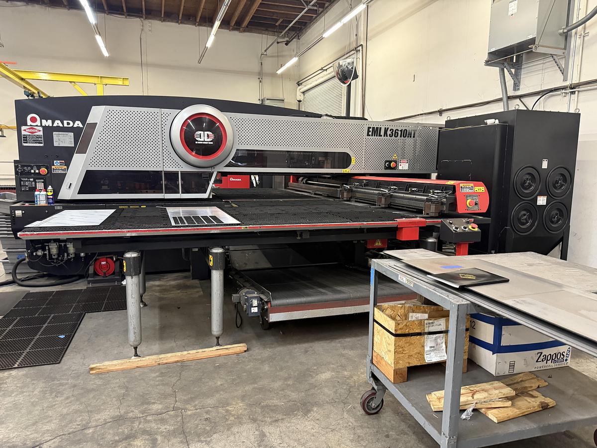 Used 10/2012 Amada Mdl. EMLK3610NT CNC Laser Punch, s/n 43612097, ONLY 16,000 HOURS, 4K Watt Laser, 33 Ton 58 Station Turret
