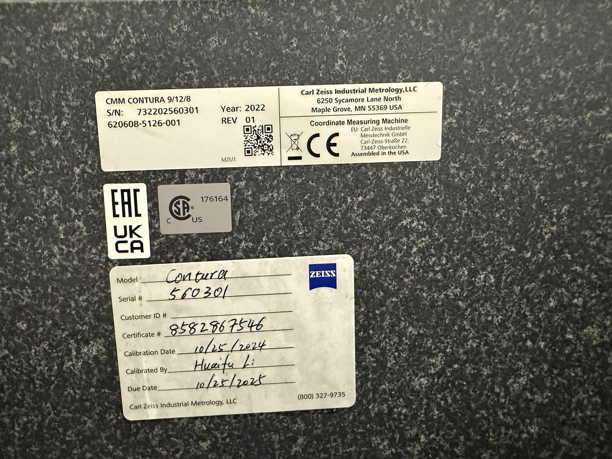 Used 2022 Zeiss Mdl Contura 9/12/8 CMM