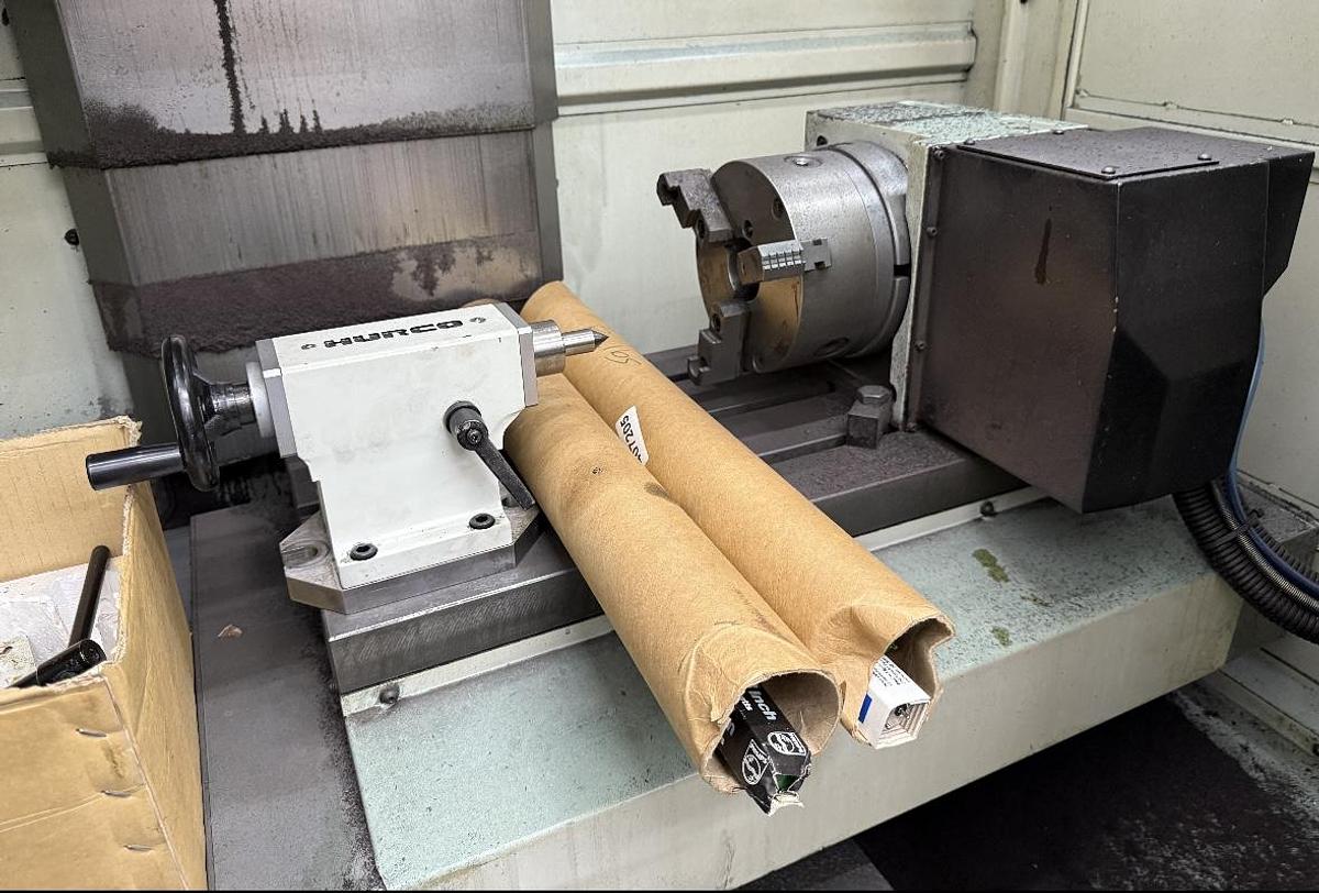 Used 2007 Hurco Mdl. VM1 4TH Axis CNC Vertical Machining Center, s/n H-V12289, MAX CNC Control, ONLY 2,000 CUTTING HOURS, Under Power, Rotary Table Included, Side Mount Tool Changer,