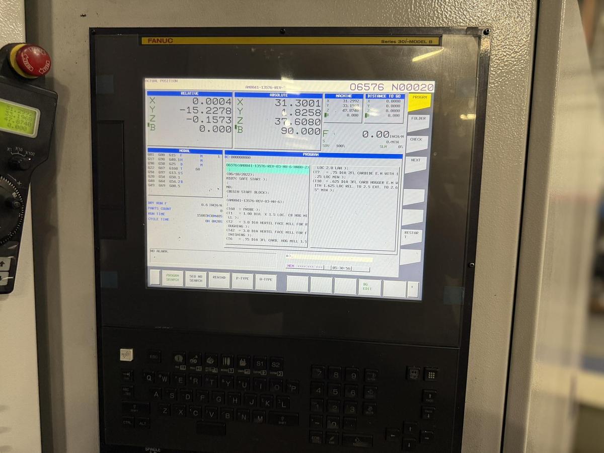 Used 2019 Niigata Mdl. HN-800-S 2-Pallet CNC Horizontal, s/n 46870923, w/ Fanuc Series 30i-Model B CNC Control, 178 ATC, 15K Cat 50 Big Plus Spindle, 4th Axis (360,0000 Position Rotary Table w/ 4 Axes Simultaneous), Coolant Thru Spindle, 215 PSI, Overhead Shower Coolant System, Outside Chip Conveyor, Y Axis Cover, Ballscrew, Counter Balance, 400 V Electrical Cabinet,  X Axis 60.2”, Y axis 48.4”, Z Axis 40.2”, Pallet Size 31.5” sq. 