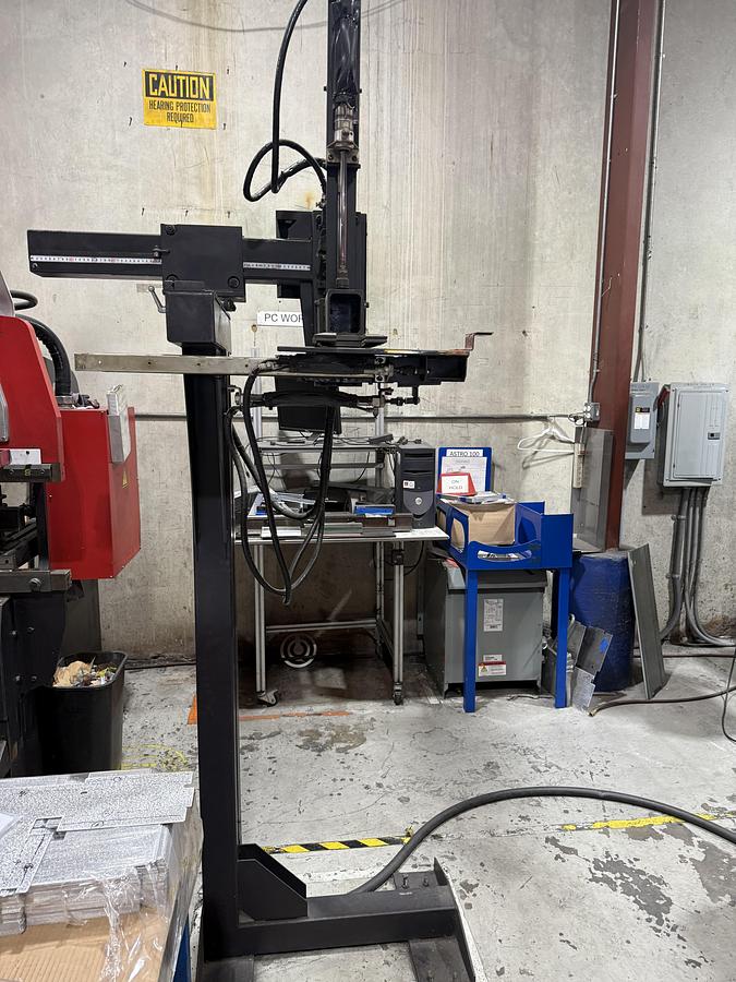 Used 2000 Amada Mdl. Astro -100 FBDIII-1253MH CNC Robotic Press Brake, s/n 12530509, 125 Ton,  118.1” Table Length, Max Bending Length 122”, Distance Between Uprights 106.3”, Length Stroke 5.91”