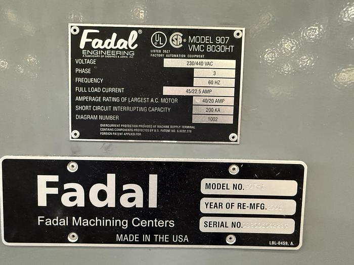 Used 2001 FADAL 8030HT CNC VMC! 10K SPINDLE, VISES, TOOLING INCLUDED