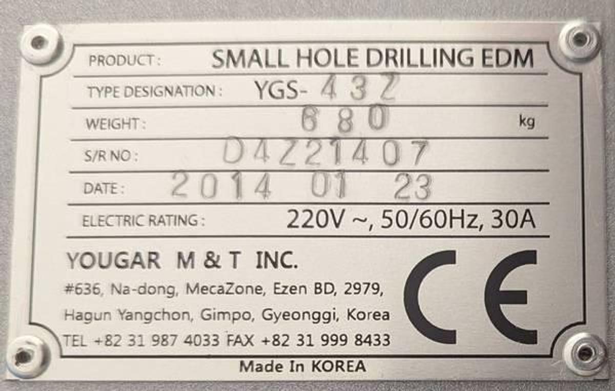 Used Yougar EDM Hole Burner