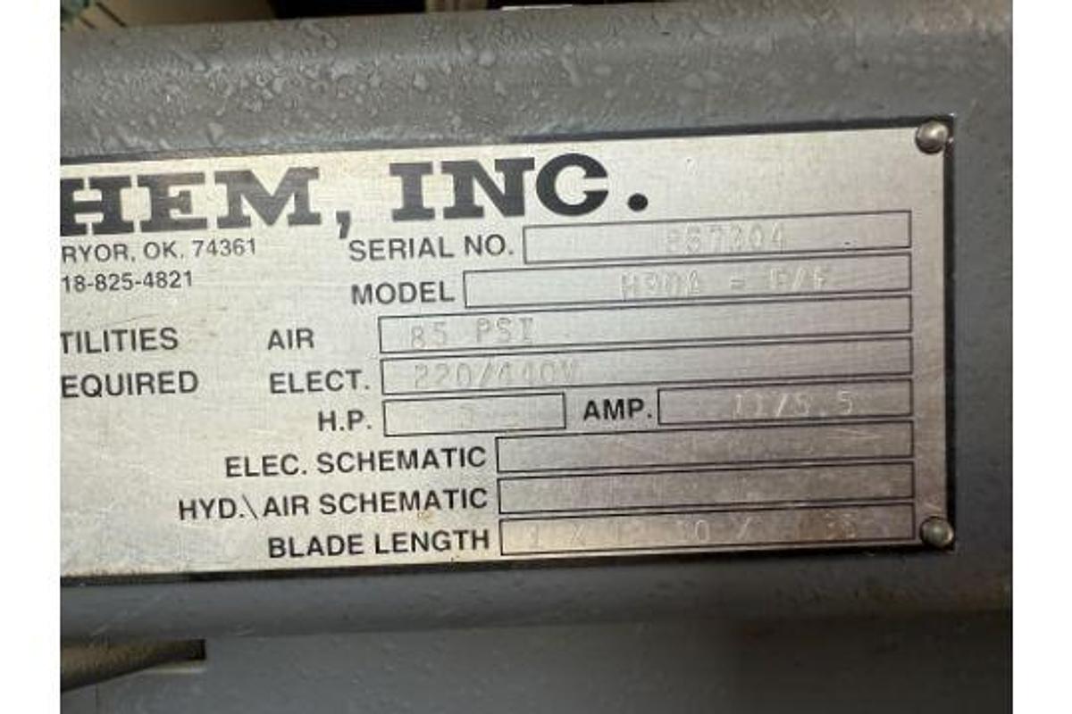 Used HEM Mdl H90A- B/F Horizontal Band Saw