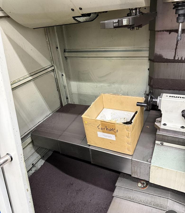 Used 2007 Hurco Mdl. VM1 4TH Axis CNC Vertical Machining Center, s/n H-V12289, MAX CNC Control, ONLY 2,000 CUTTING HOURS, Under Power, Rotary Table Included, Side Mount Tool Changer,