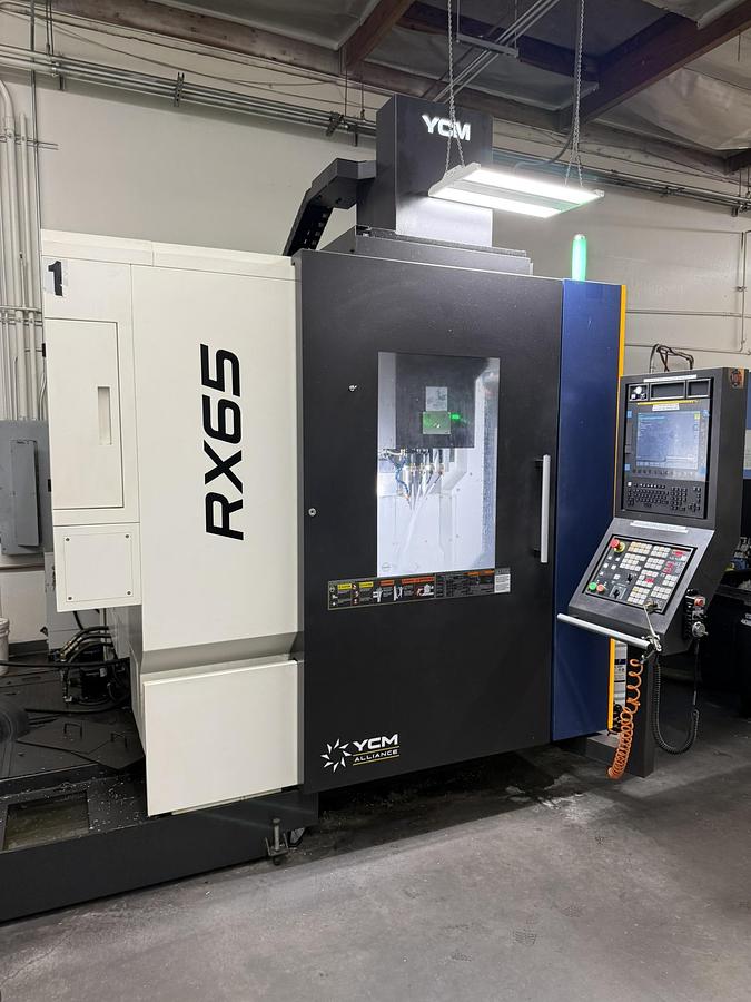 Used 2022 YCM Mdl RX65 5-Axis CNC Vertical Machining Center, Low Hours, $350,000 New Pricing!