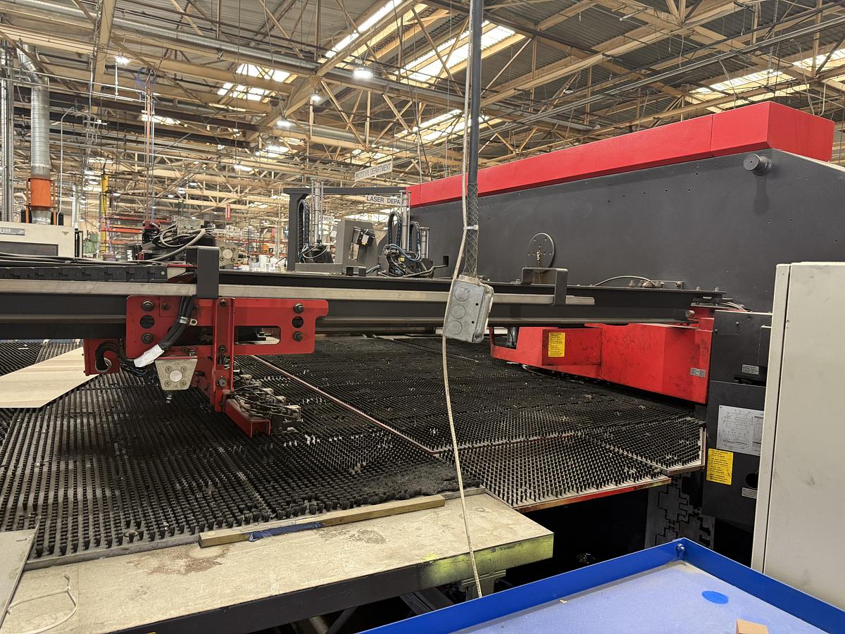 Used 2000 Amada Mdl. Vipros 358 King CNC Turret Punch Press, s/n 38840090, Fanuc Series 18-P CNC Control, 30 Tons, 58 Station Turret, w/ Amada Material Shuttle Loader, Parts Conveyor