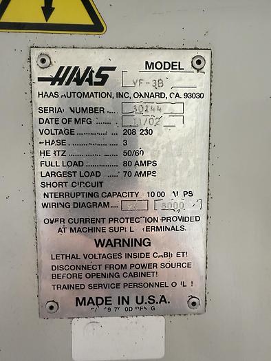 Used 2022 HAAS MDL. VF-3B 4th Axis