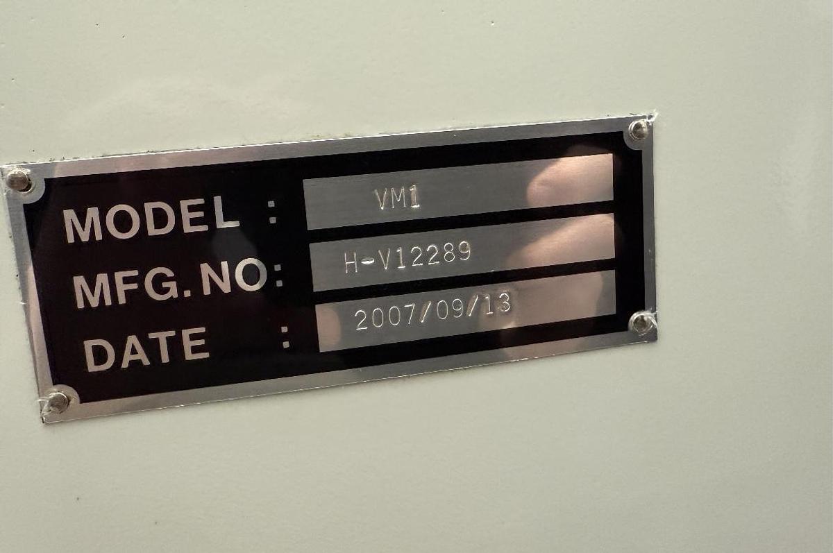 Used 2007 Hurco Mdl. VM1 4TH Axis CNC Vertical Machining Center, s/n H-V12289, MAX CNC Control, ONLY 2,000 CUTTING HOURS, Under Power, Rotary Table Included, Side Mount Tool Changer,