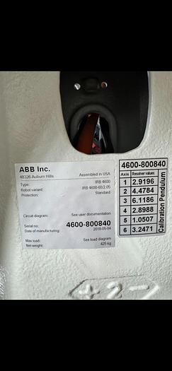 Used 2018 AAB Type IRB 4600 Robotic Arm Protection