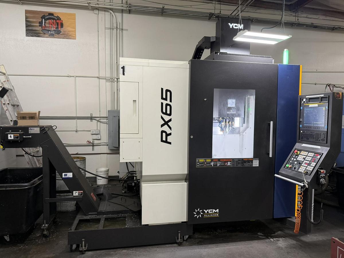 Used 2022 YCM Mdl RX65 5-Axis CNC Vertical Machining Center, Low Hours, $350,000 New Pricing!
