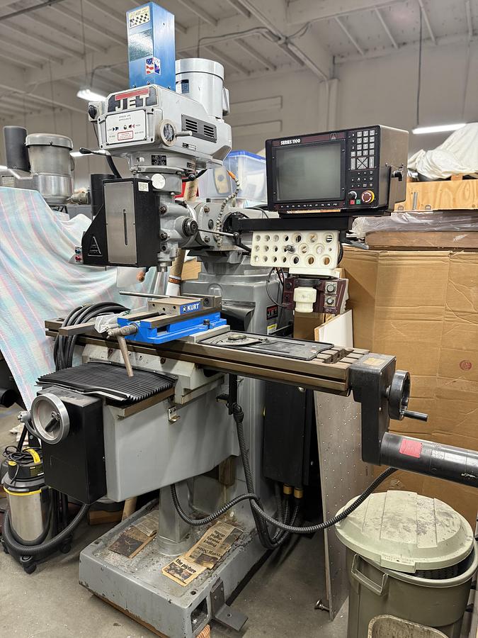 Used Jet Mdl JTM-1054 CNC Vertical Mill w/ Series 1100 CNC Control