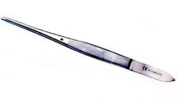 Used Ophthalmic Forceps Iris Straight 1 in 2 Teeth 115mm (4-1/2in)