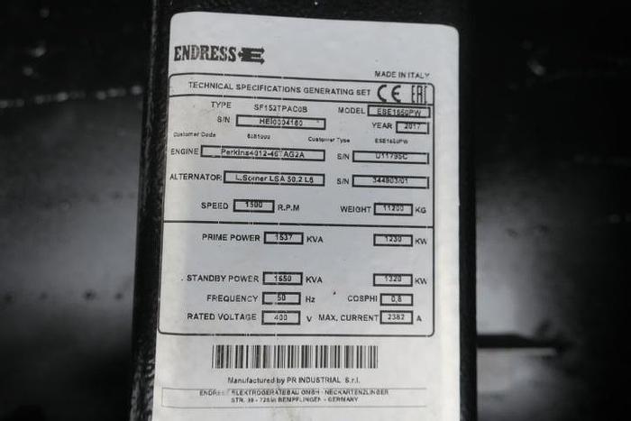 Used 2017 Perkins 4012-46TAG12 - 1537 KVA