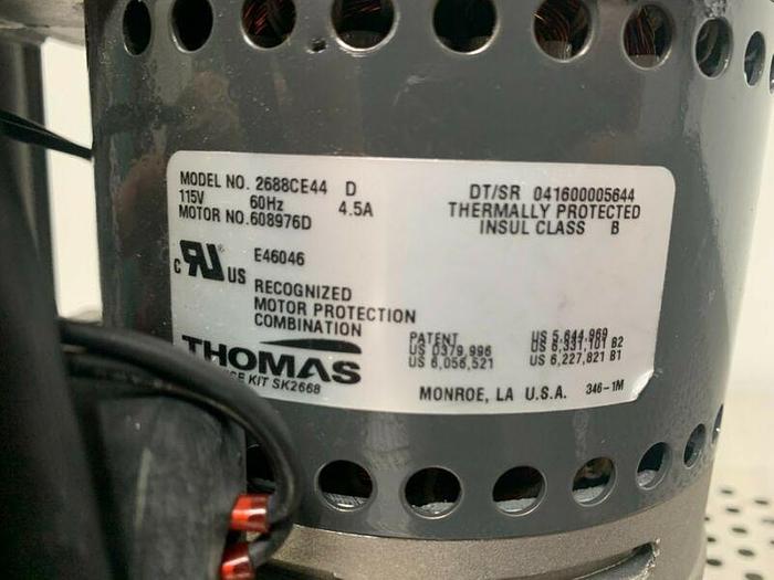 Used Thomas 2688CE44 D Air Compressor & Vacuum Pump 115V/60Hz/4.5A