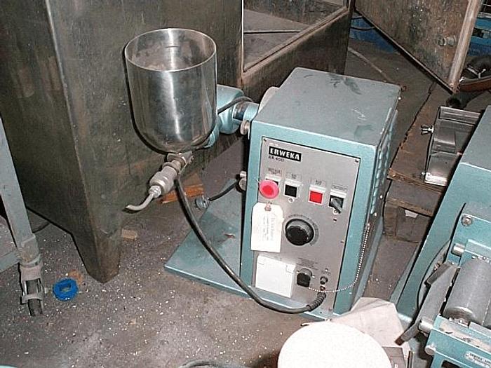 Used 2 in. x 4 in. ERWEKA THREE ROLL MILL LAB TEST UNIT W/HOMOGENIZER ATTACHMENT