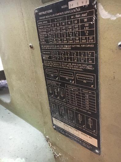 Used Startrite 14 RWF Vertical Bandsaw