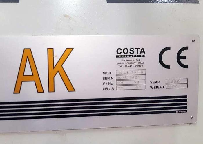 Used 2000 COSTA Italy Wide belt sanding machine COSTA LEVIGATRICI AK CT 1350