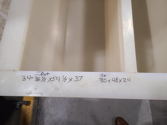 Used Polypro Tank Counter Flow Rinse side and bottom support 70" x 28" x 29" Removable Partition - LARRY PLEASE CHECK DEMENTIONS