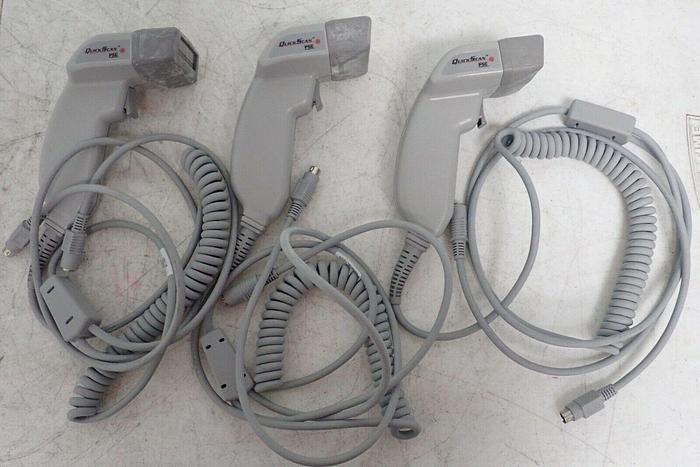 Used Lot of 3 PSC GP5385 QuickScan Laser Scanners with Stands