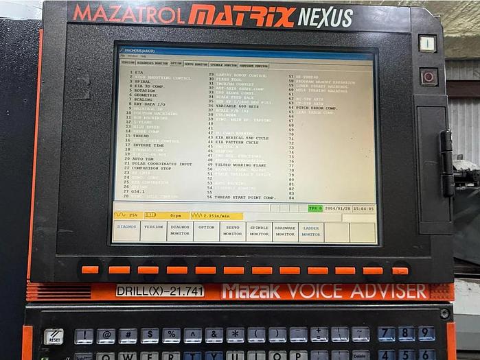 Used 2007 Mazak Nexus QTN 450-II/1000 Big Bore with Chip Conveyor, SMW 18" Air Chuck, Tailstock, Prep for Rear Chuck, Threading