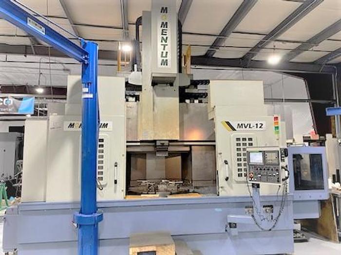 Used 2012 Momentum MVL-12 CNC VTL with milling, delivered new in 2018