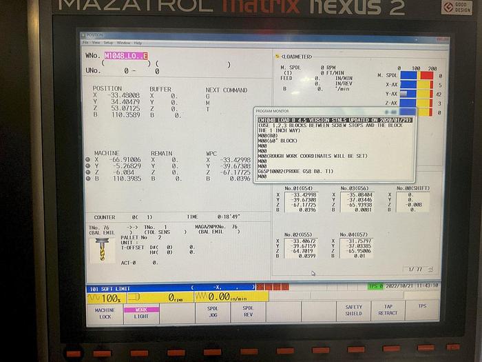 Used 2013 Mazak HCN 10800