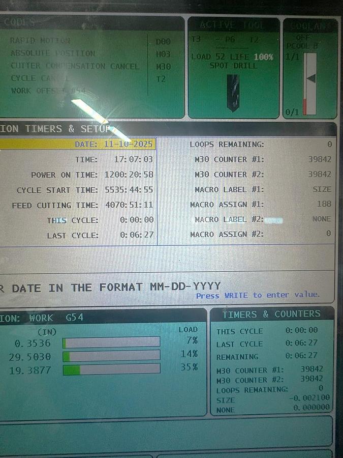 Used 2014 Haas VF-9/40 with 40 Station ATC, Probing, Chip Auger, Tooling, Vices