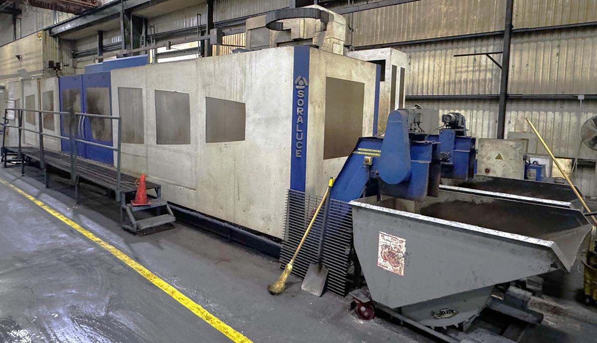 Used 2005 Soraluce SP-10000 3 + 2 Axis Bed Mill with 30 Pos. ATC, 4000 RPM, ISO #50 taper, 334"x63"x47.24" Travels, Heidenhain Control