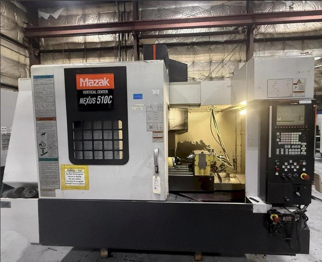 Used 2006 Mazak Nexus VCN 510C with Nikken 4th Axis, Coolant Thru Spindle, Tool Probing, Chip Conveyor