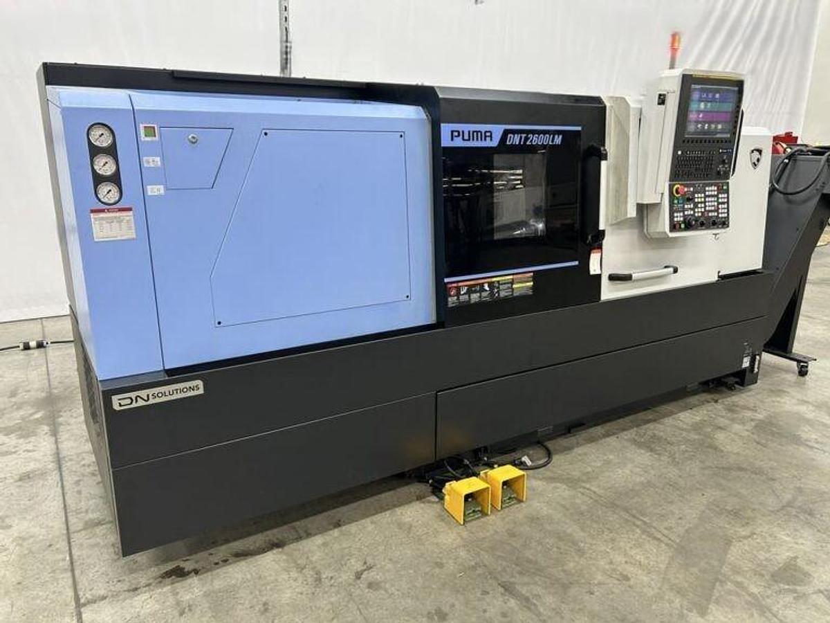 Used 2024 DN Solutions Puma DNT-2600LM with C Axis, Milling/Drilling, 10" Hyd Chuck, Tailstock, Chip Conveyor, Tool Eye,