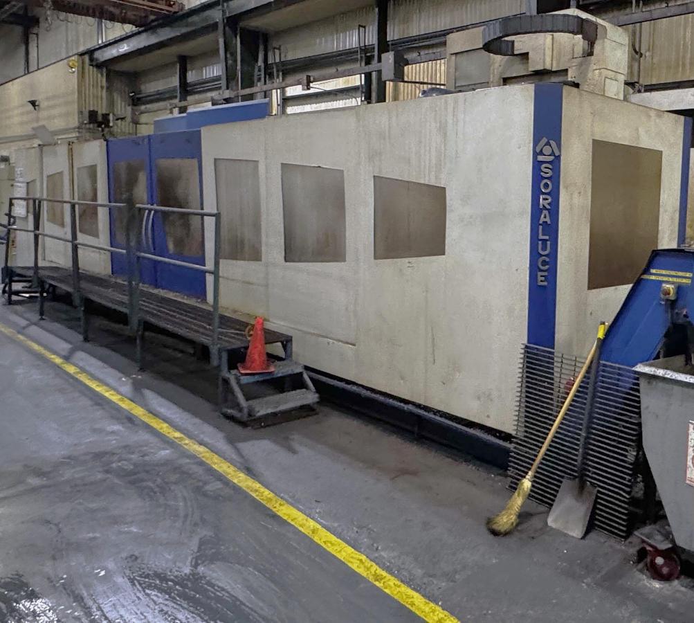 Used 2005 Soraluce SP-10000 3 + 2 Axis Bed Mill with 30 Pos. ATC, 4000 RPM, ISO #50 taper, 334"x63"x47.24" Travels, Heidenhain Control