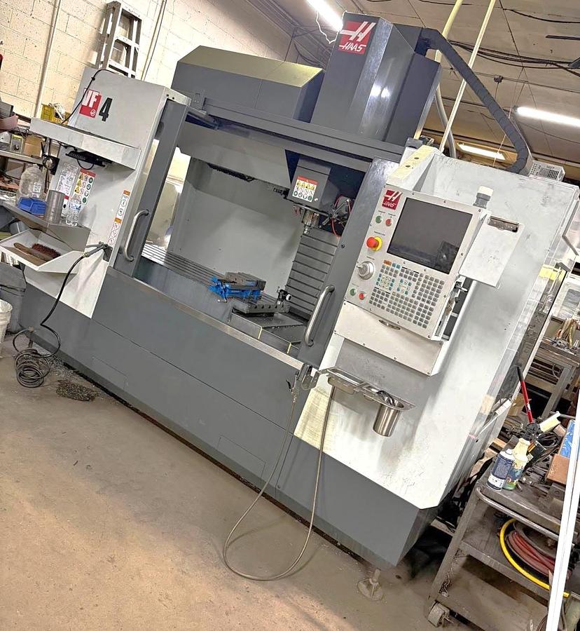 Used 2022 Haas VF4 with Probing, 30 Station Sidemount ATC, HSM, Hi Press Coolant, Pcool, 8100 RPM, Vices, Tool Holders Included