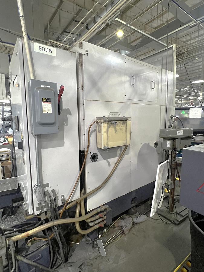 Used 2003 Enshu S-400 Vertical Machining Center with 2 Pallet Changer, Fanuc 18M, 8000 RPM, RJH, CAT40, 20 Station ATC, Chip Auger