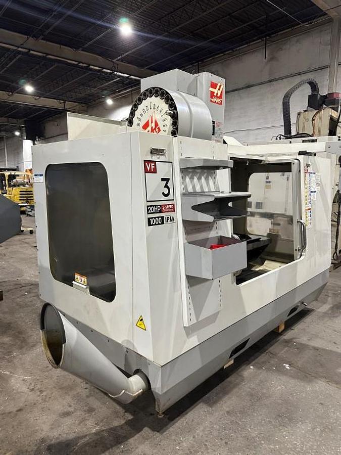 Used 2008 Haas VF-3B with Haas Probing, Chip Auger, 24 Station Side Mounted ATC, Remote Jog Handle, Programmable Coolant Nozzle