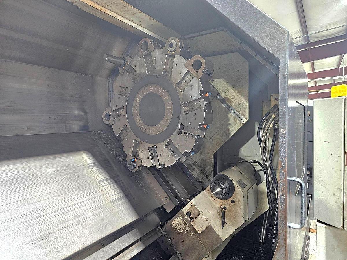 Used 2004 Yama Seiki GS-460L Heavy Duty Lathe with 24" SMW Air Chuck, 8" Bar Cap, 29" sw, 79" cc, 60 HP, Steady Rest, Chip Conveyor