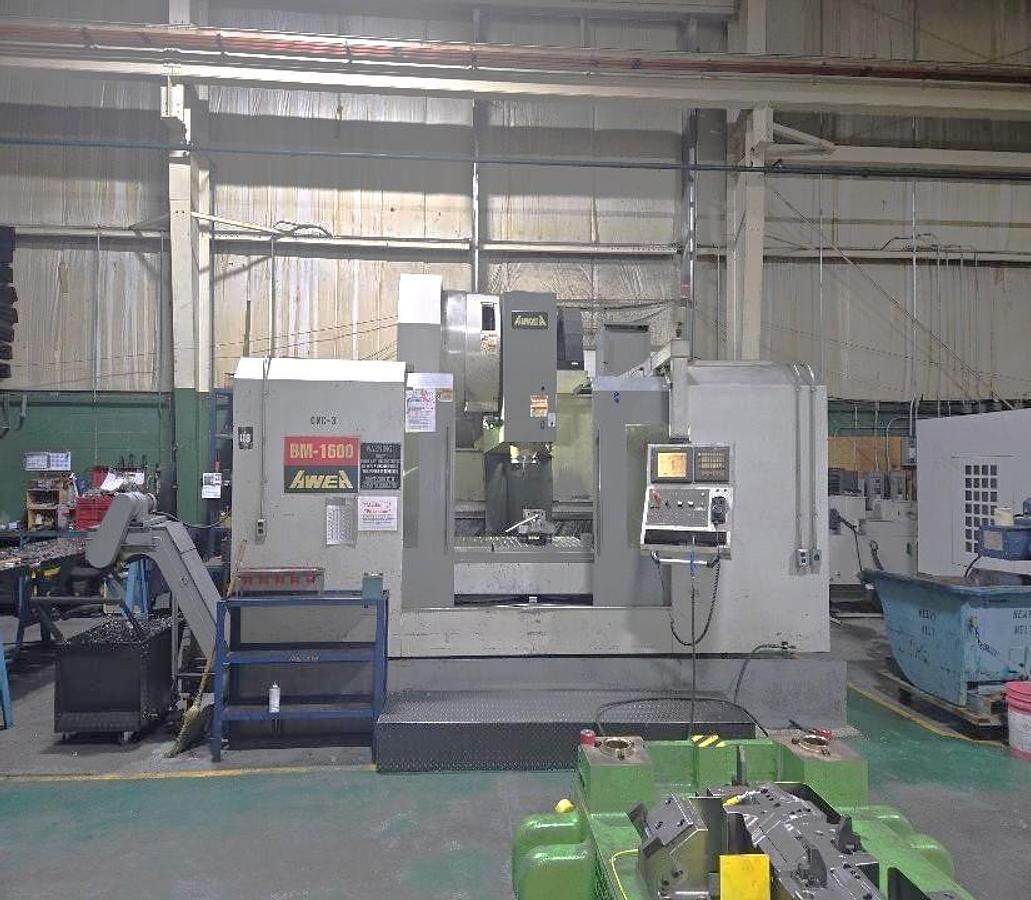 Used 2005 Awea BM-1600 with Chip Conveyor, 24 Station Side Mount ATC, RJH, Boxed Ways, Fanuc Control