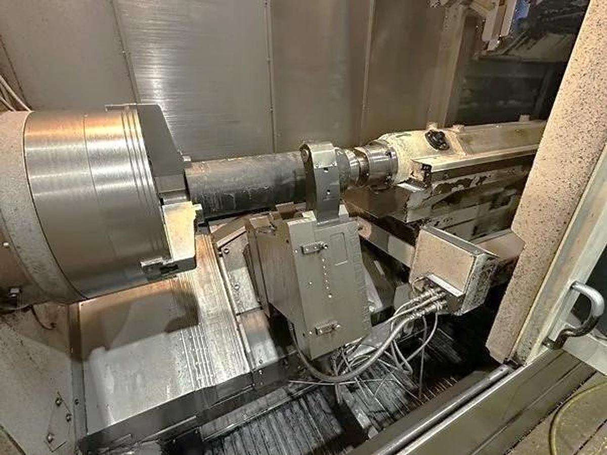 Used 2008 Mazak Cybertech Turn 4500M/3000 with 7.23"Big Bore, Milling, 33.86" sw, 120" cc, SMW Steady Rest, Tailstock, Air Chuck
