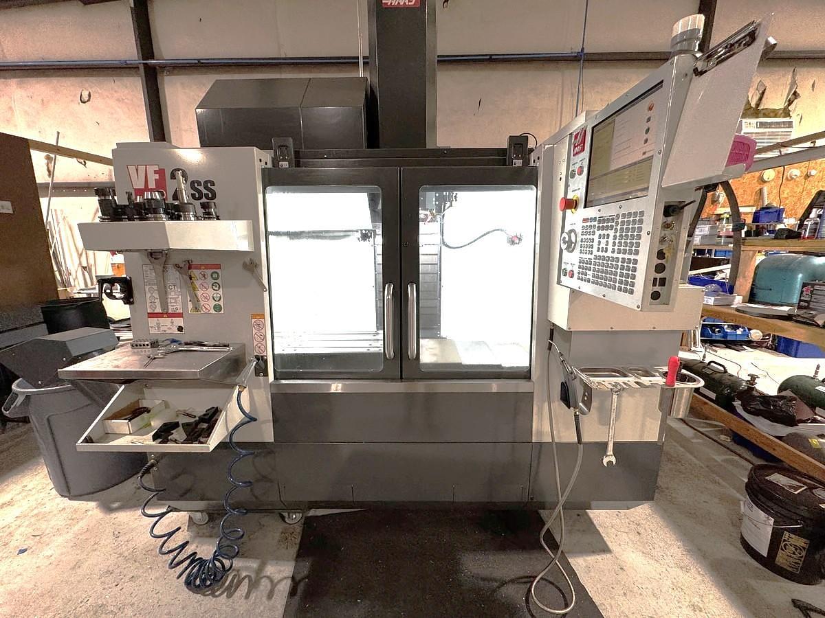 Used 2023 Haas VF2SS with Haas Probing, Prepped for CTS, Chip Auger, 4th Axis Drive, Less than 300 Cutting Hours
