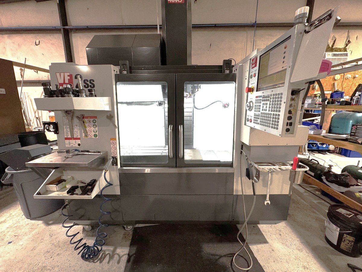 Used 2023 Haas VF2SS with Haas Probing, Prepped for CTS, Chip Auger, 4th Axis Drive, Less than 300 Cutting Hours