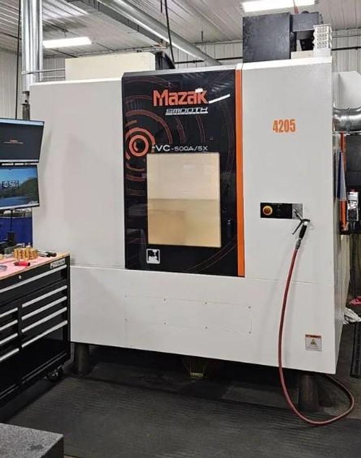 Used 2018 Mazak VC-500A-5X with 5 Axis Machining, 2 Pallet Changer, 60 Pos. ATC, Coolant Thru Spindle, Tool & Part Probing