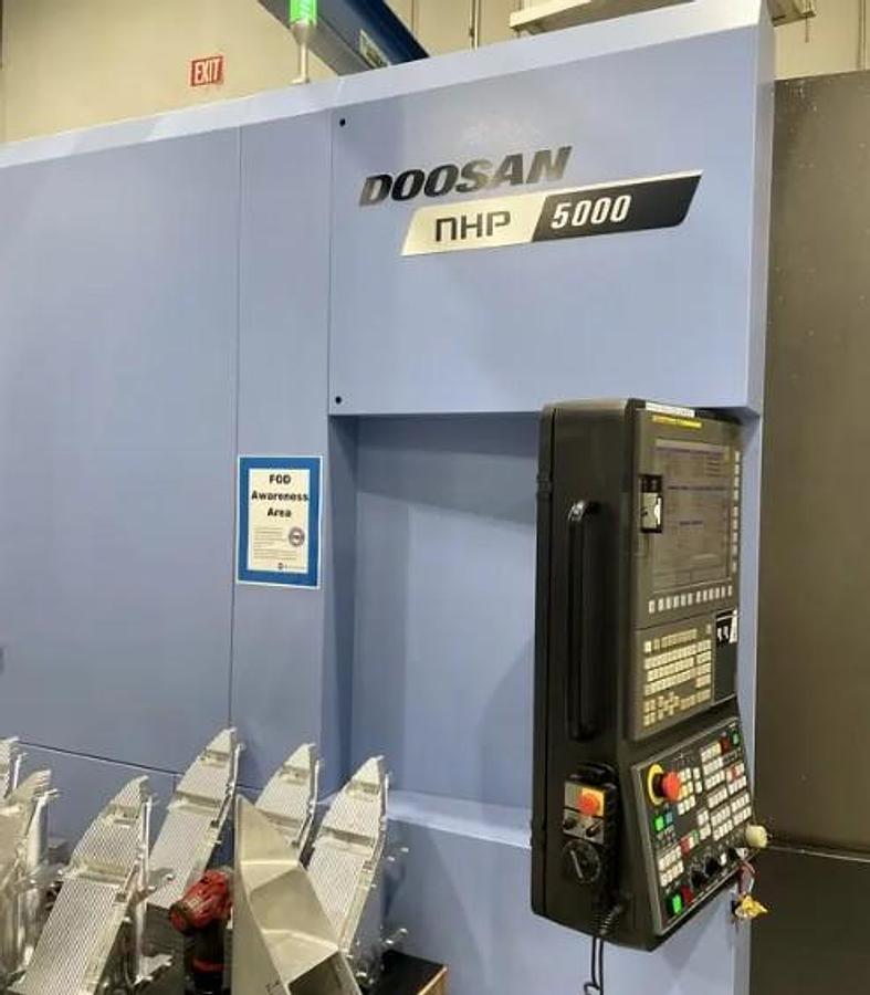 Used 2018 Doosan NHP 5000 with Full 4th Axis Rotary, 120 ATC, 15k RPM, High Press. CTS, Renishaw Probing, More!!!!